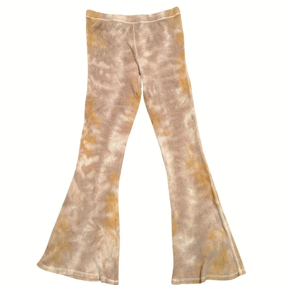 Wild Fable Plus Size XXL flare pants Waffle knit Tie Dye Yellow NWT NEW